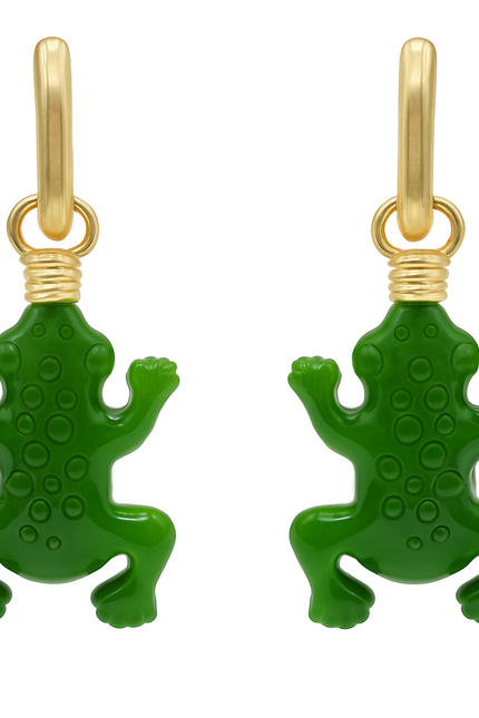 Michael Nash Jewelry | Frog Green Resin Drop Earrings