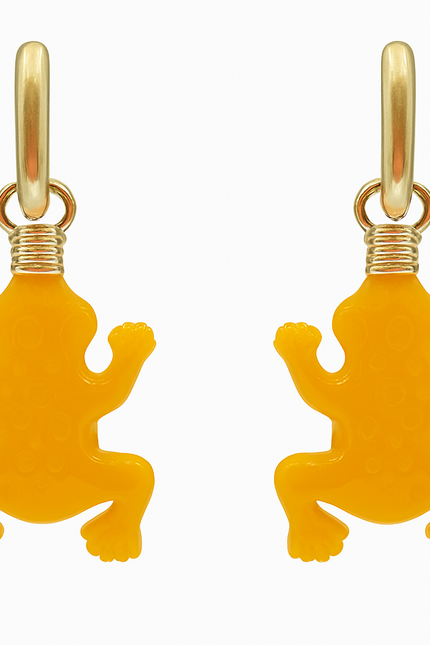 Michael Nash Jewelry | Frog Ochre Resin Drop Earrings