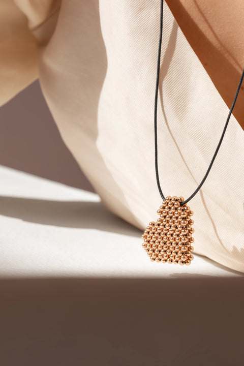 Pas de Marque | Rose gold-filled necklace Cœur Soufflé Pendant