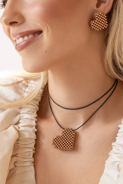 Pas de Marque | Rose gold-filled necklace Cœur Soufflé Pendant