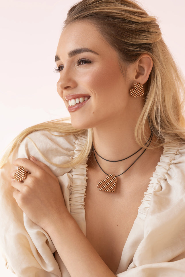 Pas de Marque | Rose gold-filled necklace Cœur Soufflé Pendant