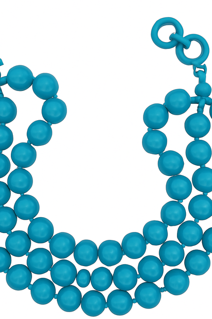 Michael Nash Jewelry | Georgiana Faceted Three Strand Turquoise Resin Necklace