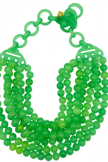 Michael Nash Jewelry | Juliette Multi Strand Jade Resin Necklace
