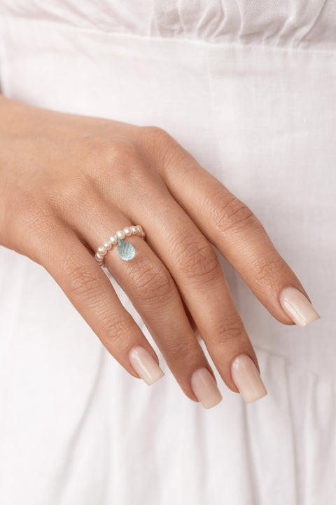 Pas de Marque | Freshwater pearl topaz ring Reine