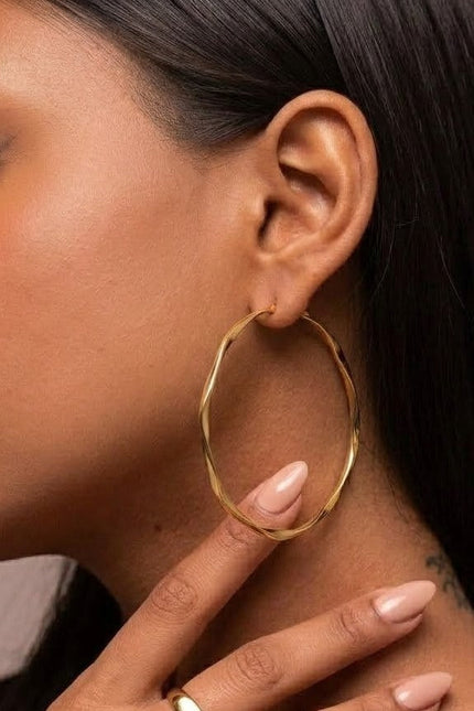 Arvino | Soft Wave 92.5 Sterling Silver Hoops Large