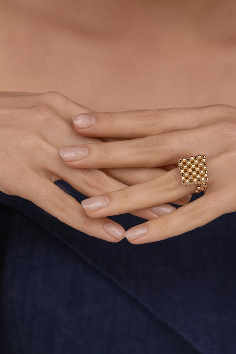 Pas de Marque | Pierścionek wypełniony złotem Le Rhombe