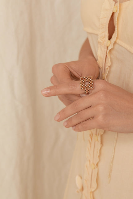 Pas de Marque | Rose gold-filled ring Carré