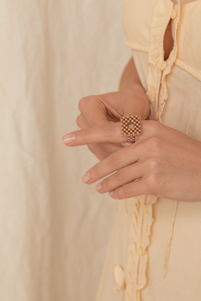 Pas de Marque | Rose gold-filled ring Carré