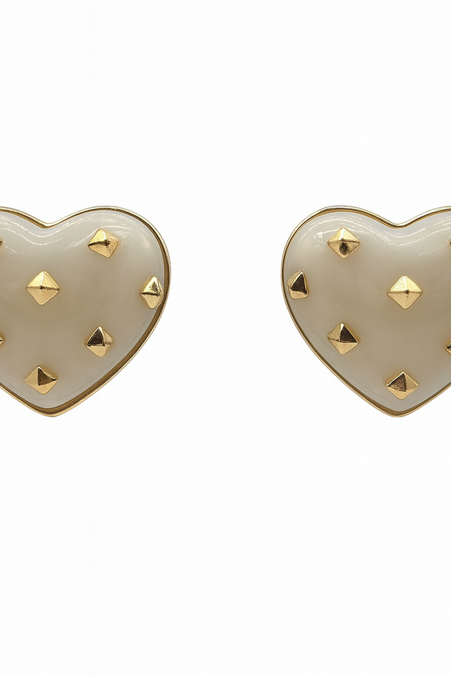 Michael Nash Jewelry | Cosette Mother Of Pearl Heart Resin Stud Earrings