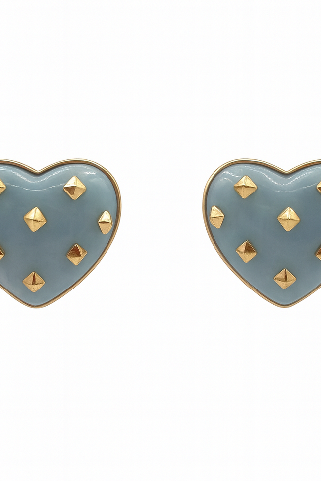 Michael Nash Jewelry | Cosette Aqua Heart Resin Stud Earrings