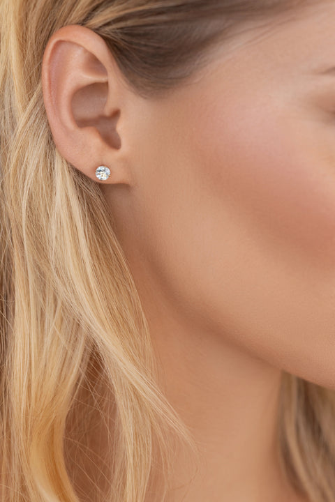 Pas de Marque | Rose quartz single single earring Clou