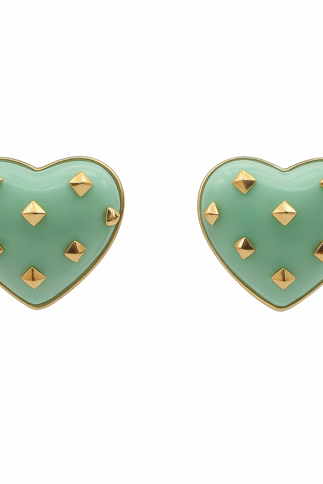 Michael Nash Jewelry | Cosette Jade Heart Resin Stud Earrings