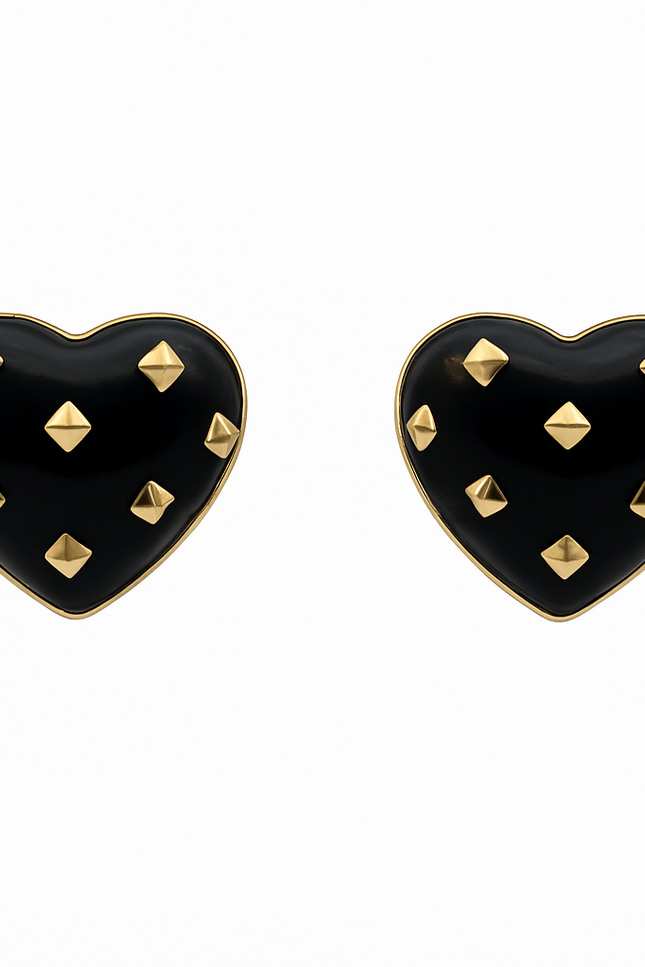 Michael Nash Jewelry | Cosette Black Heart Resin Stud Earrings