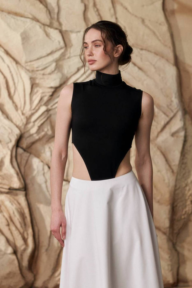 Kolosova | Milky Bodysuit With High Necklines
