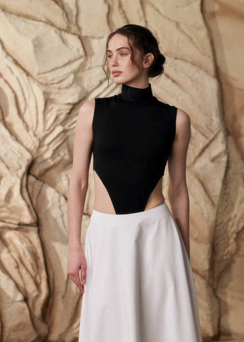 Kolosova | Milky Bodysuit With High Necklines