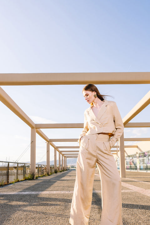 Five p.m. | Tenerife Wide Leg Trousers Beige