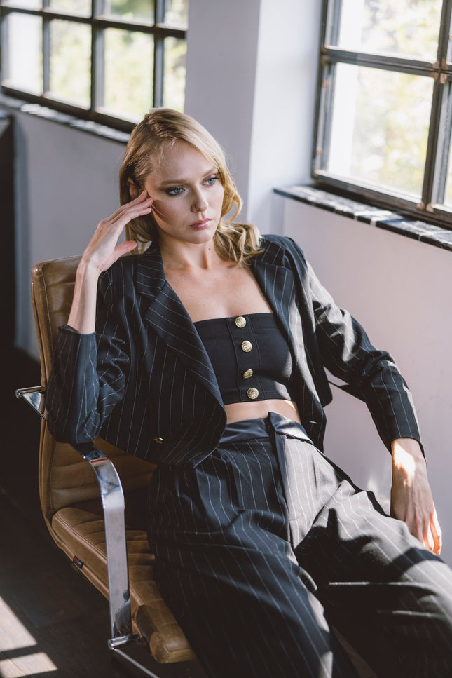 Five p.m. | Mystical Blazer and Wide Leg Trousers Set