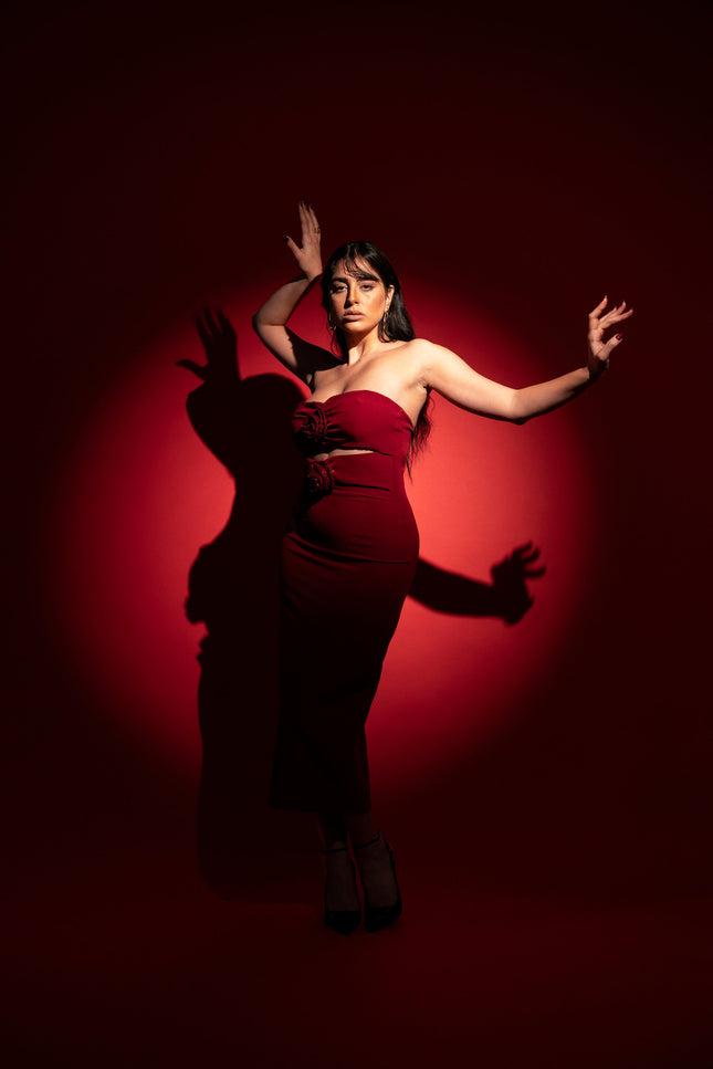 Five p.m. | Glowing Midi Dress Red