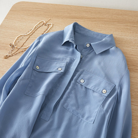 Soft Strokes Silk | Long Sleeve Elva Blouse