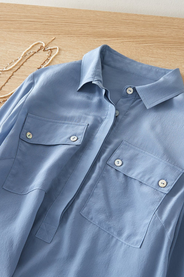 Soft Strokes Silk | Long Sleeve Elva Blouse