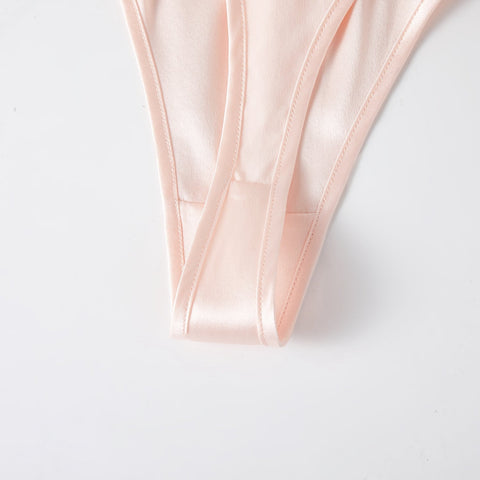 Soft Strokes Silk | Baby Pink Float T-String Panties