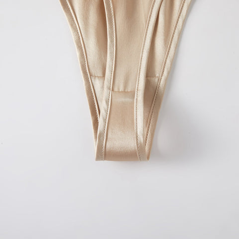 Soft Strokes Silk | Champagne Float T-String Panties