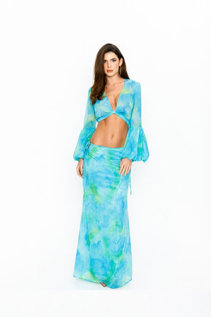 Say no more I Irena Floral Blue Muslin Top