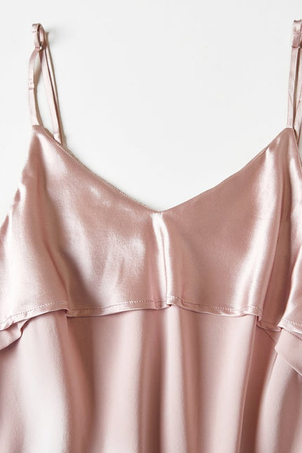 Soft Strokes Silk | River Nymph Pink Slip Mini Dress
