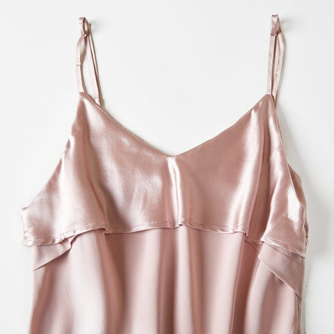 Soft Strokes Silk | River Nymph Pink Slip Mini Dress
