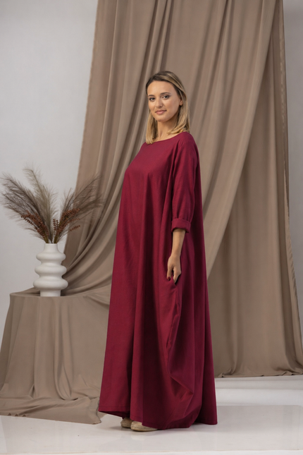 Maxi linen oversized dress