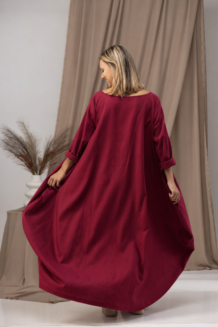 Maxi linen oversized dress