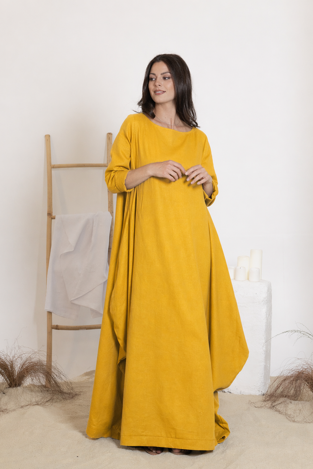 Maxi linen oversized dress