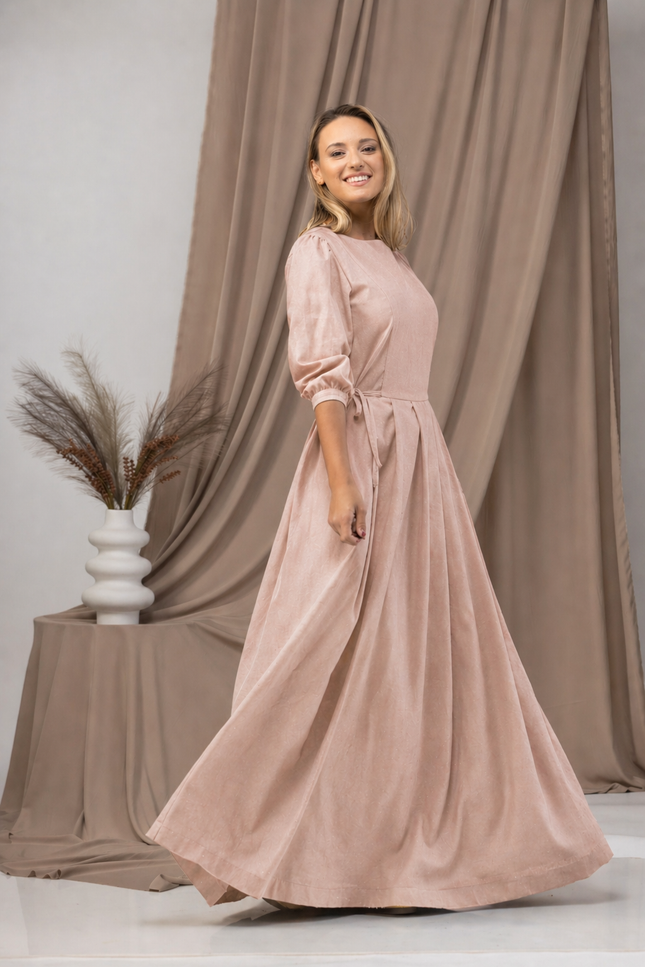 Long sleeves linen dress