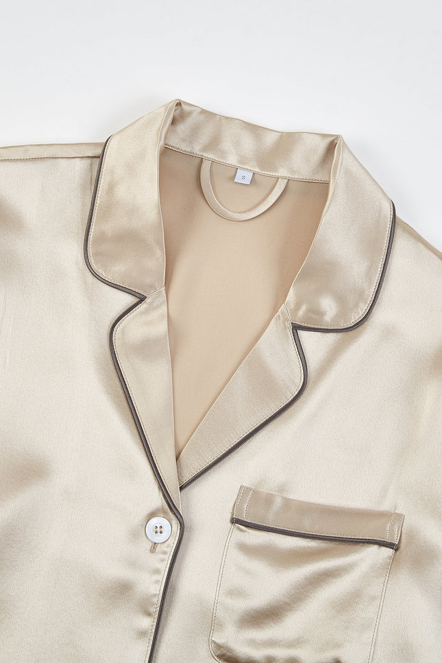 Soft Strokes Silk | Beige Unisex Long Sleeve Pyjamas