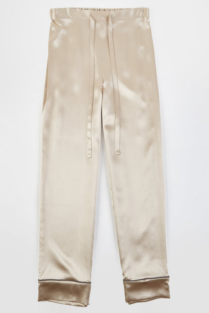 Soft Strokes Silk | Beige Unisex Long Sleeve Pyjamas