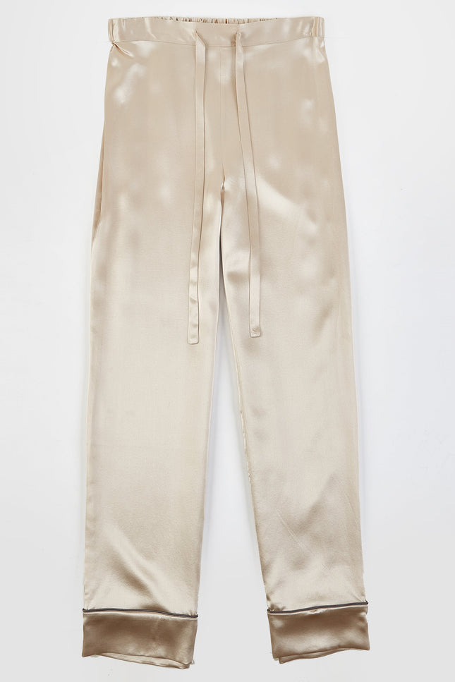 Soft Strokes Silk | Beige Unisex Long Sleeve Pyjamas