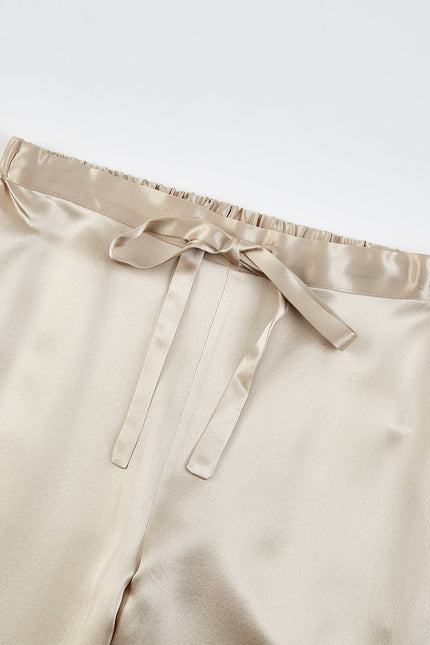Soft Strokes Silk | Beige Unisex Long Sleeve Pyjamas