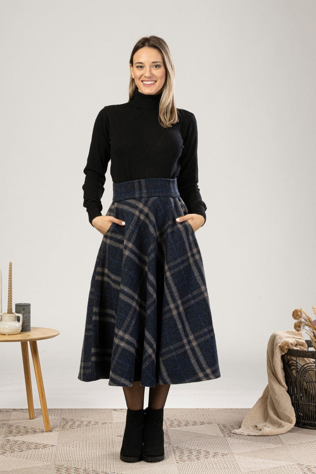 Warm High Waist Wool Midi Skirt - from NikkaPlace | Effortless fashion for easy living