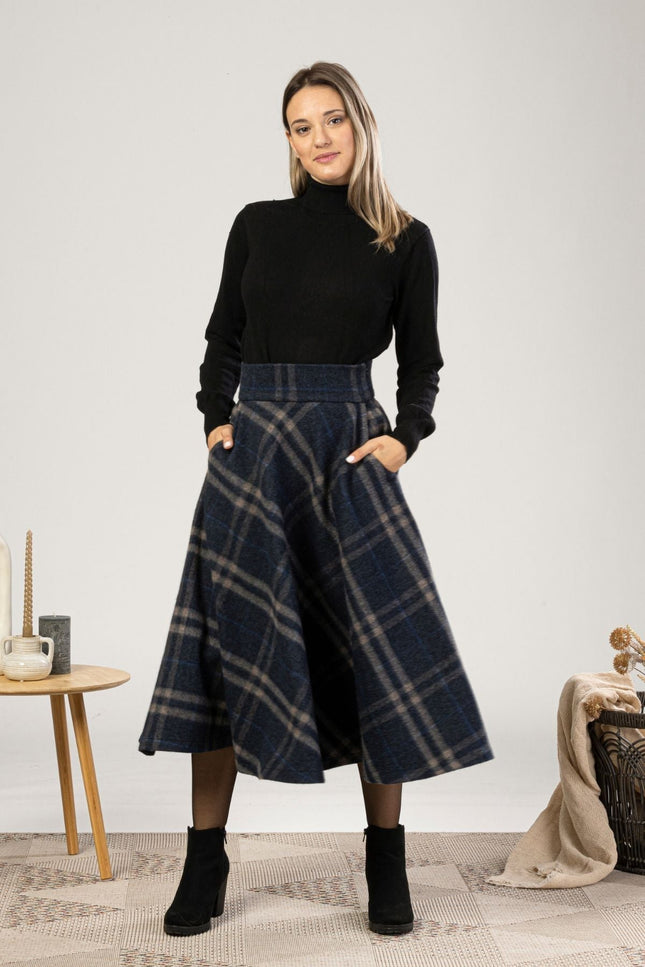 Warm High Waist Wool Midi Skirt - from NikkaPlace | Effortless fashion for easy living