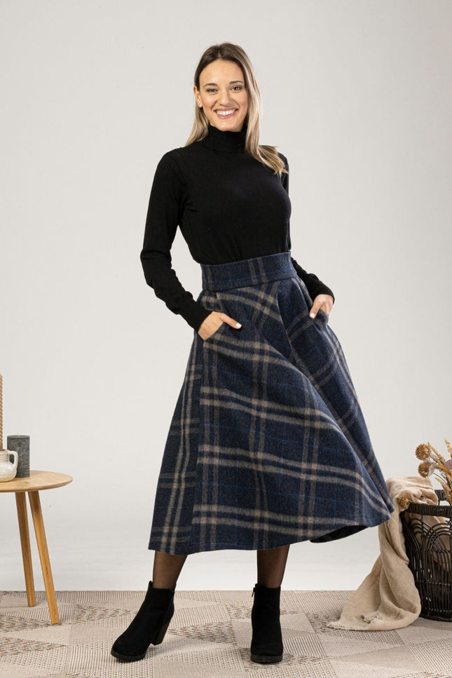 Warm High Waist Wool Midi Skirt - from NikkaPlace | Effortless fashion for easy living