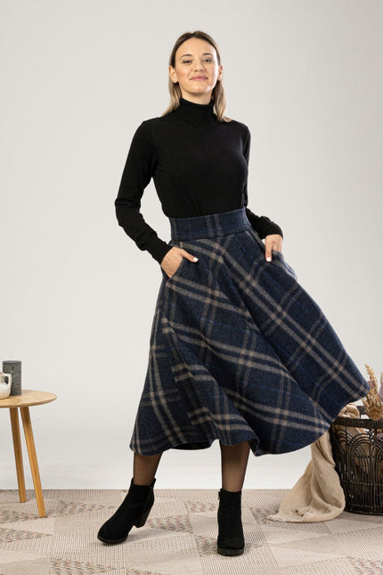 Warm High Waist Wool Midi Skirt - from NikkaPlace | Effortless fashion for easy living