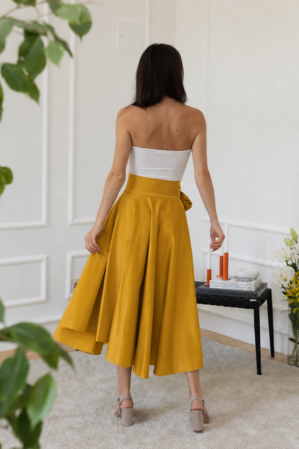 Cotton midi skirt