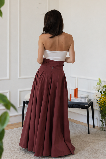 High-waisted cotton skirt