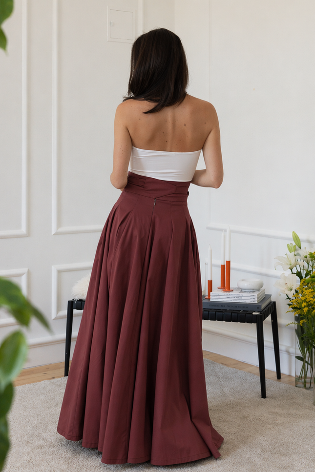 High-waisted cotton skirt