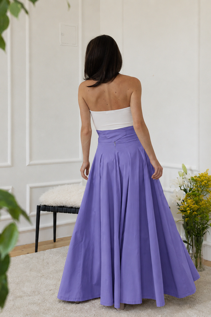 Maxi purple cotton skirt