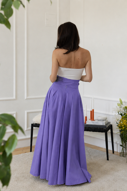 High-waisted maxi cotton skirt