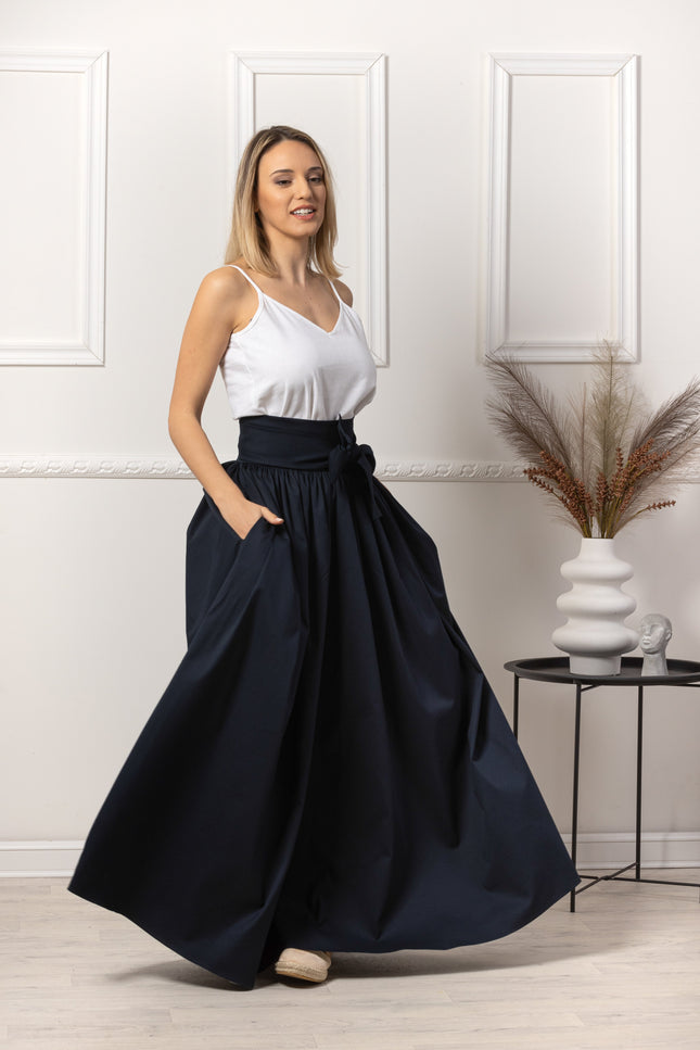 Nikka Place | Red Loose High Waist Skirt with Pockets