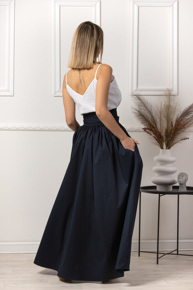 Nikka Place | Red Loose High Waist Skirt with Pockets