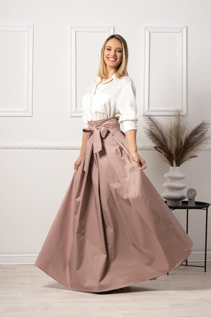Nikka Place | Elegant Black High Waist Pleated Maxi Skirt