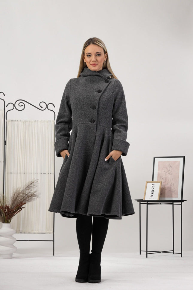 Nikka Place | A-line Buttoned Winter Coat